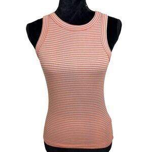 Madewell | Orange and Light Gray Ribbed Sleeveless Tank Top | Sz XS